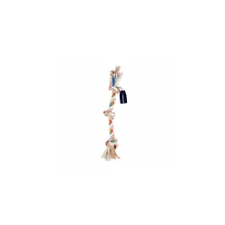 Madhabi 2-Knot Rope Dog Toy – Durable Cotton Chew Rope for Puppies and Dogs | Interactive Tug and Fetch Toy for Training, Dental Health, and Playtime Indoors or Outdoors