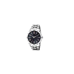 Men's Premium Analog Watch with Roman Number Markers and Stainless Steel Chain Strap