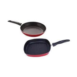 Nirlon Non Stick cookware Pot & pan Set of 2 Pieces with bakelight Handle(TP22_GP24)