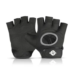 Nivia Warrior 2.0 Gym Gloves for Men & Women, Durable Grip with Hollow Back Design, Padded Palm, Adjustable Velcro Strap, Ideal for Gym Workouts, Home Fitness & Training Equipment (Black, L)