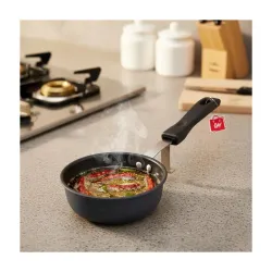 Nonstick Tadka Pan, 11cm Diameter, Black, Durable, Easy-to-Clean, Perfect for Tempering, Cooking, and Sauteing
