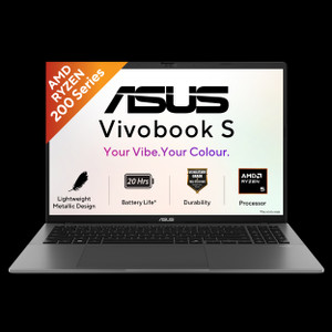 ASUS Vivobook S16 (2026) with Metallic Design, Gaming Grade CPU AMD Ryzen 5 220 - (16 GB/512 GB SSD/Windows 11 Home) M3607HA-RP218WS Thin and Light Laptop (16 inch, Matte Gray, 1.7 kg, With MS Office)