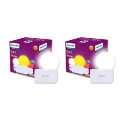 Philips Joy Vision Coral Rush 0.5W LED Night Lamp | Soft White Glow | Energy Efficient | Plug-in Prong Design | Ideal for Bedroom, Kids Room & Hallway (White, Pack of 2)