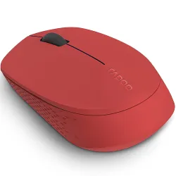Rapoo M100 Multi Device Mouse |Bluetooth 5.0 & Wireless 2.4GHz |5 Adjustable 800-2400 DPI |PAW3320 Sensor | Silent Click |Connects 2 Devices |Ambidextrous | 3Yrs Warranty |12Months Battery |Red