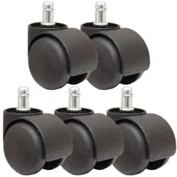 Seltos Office Chair Wheels (Caster) Heavy Duty Pin Type Nylon Set of 5 Black Swivel Furniture Caster (Pack of5)