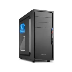 Sharkoon Acrylic Vs4-W Mid Tower Pc Computer Case I Support Mini-Itx, Micro-ATX, ATX Motherboard with 2 X 120 Mm Fan (Pre-Installed) - Black