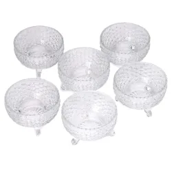 Somil Multi-Purpose Tableware Snack/Veritable Serving Bowl Set of 6, Glass, Clear, Round (Bowlt-G6.B)