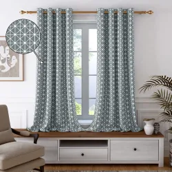 Story@Home Window Curtains 5 Feet Long 1 Piece | Bohemian Cotton Curtain | Abstract Printed | Light Filtering Curtains for Living Room | (116 x 152 cm, Grey & White) | Perfect for Home Decor