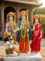 Suthar's Ram Darbar Colorful 13 cm Religious Idol & Figurine (Polyresin, Multicolor)