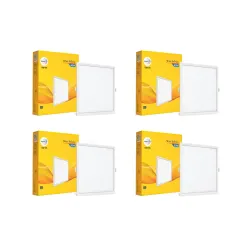 wipro Garnet 20W Square Led Wave Infinity Panel Neutral White Light (4000K)|Rimless Panel with Ultra-Slim Design for False Ceiling Pop Ceiling Light |Cutout - 205X205Mm Pack of 4
