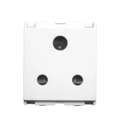 Wipro Northwest Venia 6A 3 - Pin Socket With Euro Pin, White (pack of 5)