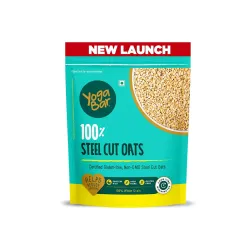 Yogabar Steel Cut Oats 750g 100% Whole Grain, Gluten-Free, High Fiber, Non-GMO, Protein-Rich, No Sugar Added