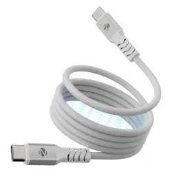 Zebronics Type C - Type C Magnetic Braided Cable, 60 Watts, Upto 480Mbps Data Sync, Fast Charging, 1 M, Compatible with iPhone 15 & 16 Series, iPad, MacBook, Samsung, Android (Wattz 60MCC1, White)