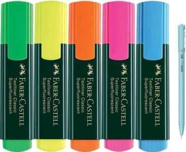 FABER-CASTELL Highlighter Set Of 5 With Xo Pen (Set of 5, Multico...more