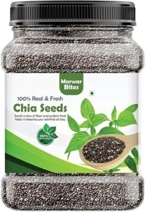 Marwar Bites Chia Seeds - Seeds for Weight Management | Rich in Calcium, Protein & Fibre Chia Seeds (1 kg)