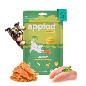 Tender Chicken Jerky Breast Dog Treats for Adult Dogs | Made with Real Chicken Breast | High-Protein Low-Fat Grain-Free Reward Snacks | Pack of 2 | 50g x 2