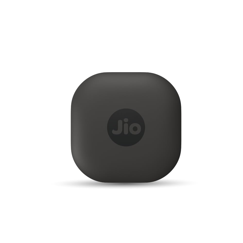 JioTag Air for iOS (Gray) Worldwide Tracker, Pair with Apple Find My app for keys, luggage, bikes, purses etc. inside & outside Bluetooth range, No SIM / subscriptions required, 1+1 year battery, 120 dB