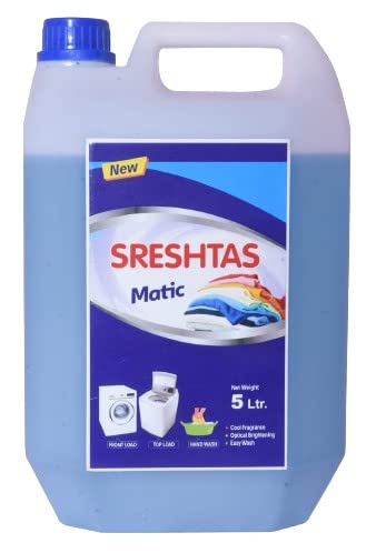 Matic Liquid Detergent 5 Litres, Suitable for Top Load & Front Load Washing Machine and Bucket Wash