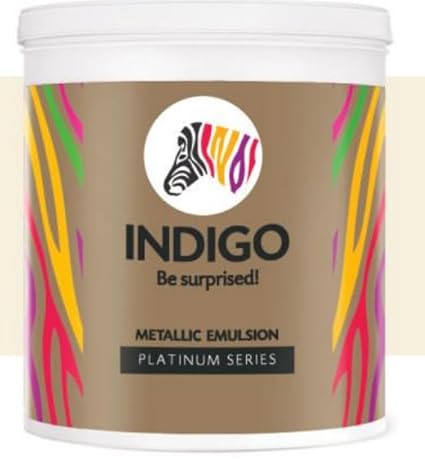 Indigo Metallic Emulsion Platinum Series – Sparkling Metallic Texture Wall Paint | Water-Based | Anti-Fungal & Algae Resistant | Interior & Exterior Use | 500 ml Chocolate