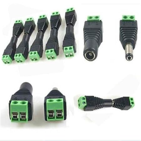 DIY Crafts Design # No 1, Pack Of 20 Pcs, 10 Pair 20 Pcs/Male and Female Dc Power Jack Adapter Connector Plug Branded DIY Crafts for CC TV Other Dev (Design # No 1, Pack Of 20 Pcs)