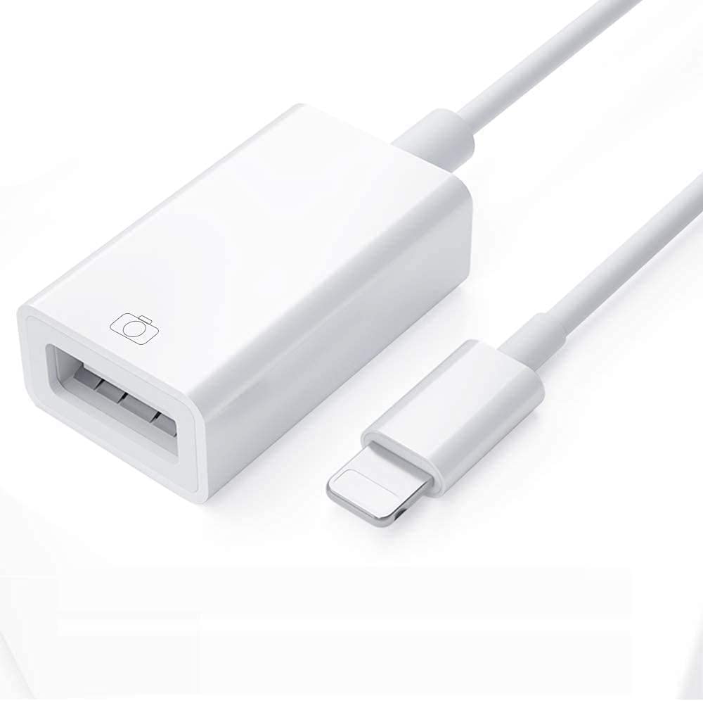 BigPlayer Compatible with iPad iPhone, OTG Cable, White (OTG Adapter)