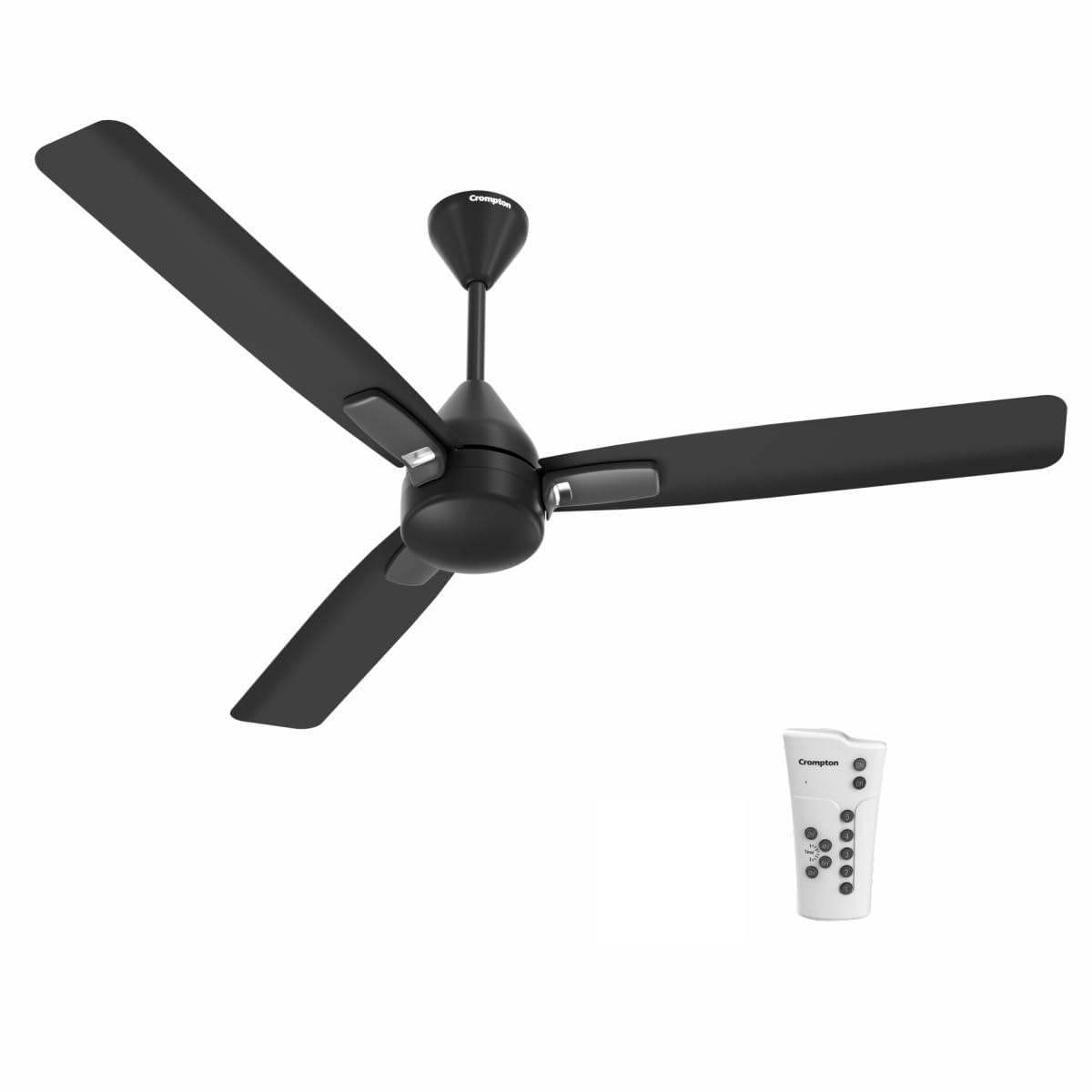 Crompton Energion Caelum 1200mm BLDC Ceiling Fan | Remote & Regulator Control | BEE 5 Star Rated Energy Efficient | 4 Year Manufacturer's Warranty on Motor | Matt Black