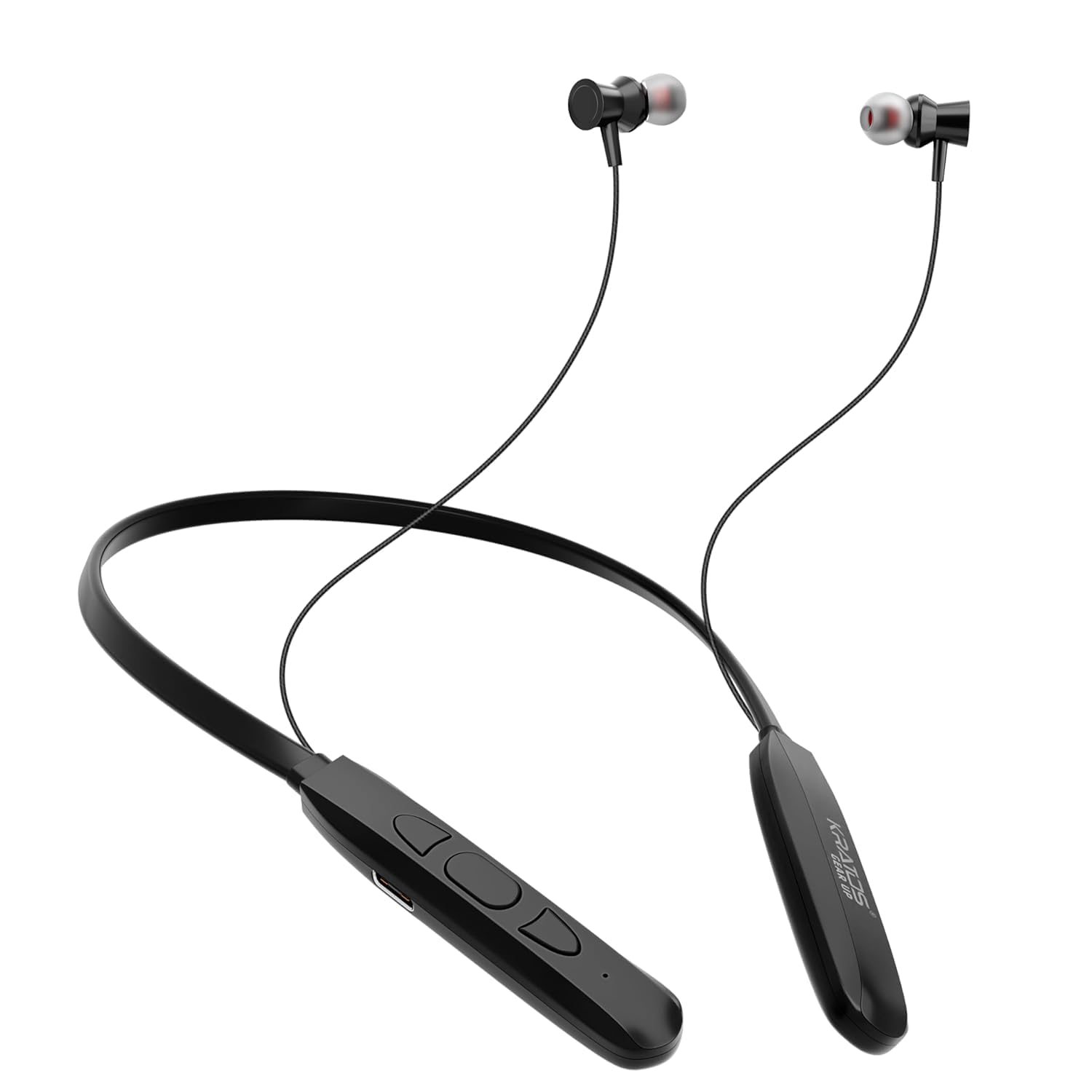 Kratos N1 Neckband Bluetooth Headphones with 30 Hours Playtime with 13mm Drivers, Rich Music Experience, Type C Fast Charging, Neckband Earphones with Voice Assistant & IPX4 Water Resistant