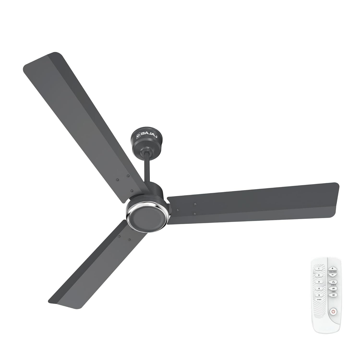 Bajaj Classico Sleek Plus 5S 1200MM (48”) BLDC Ceiling Fan with Remote | BEE 5 Star Rated Energy Efficient | Power Saving | Sleek Compact Design | High Air Delivery |2-Year Warranty |Grey