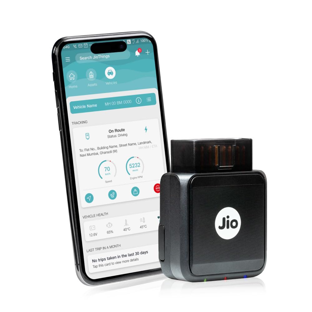 JioMotive OBD GPS Tracker & Wi-fi Router | 4G eSIM Plug n Play | Instant On / Off, Geo Fencing Alerts | 1 Year Free Subscription | Jio Locked | for Personal Cars & Small Fleets (Upto 5 Cars)