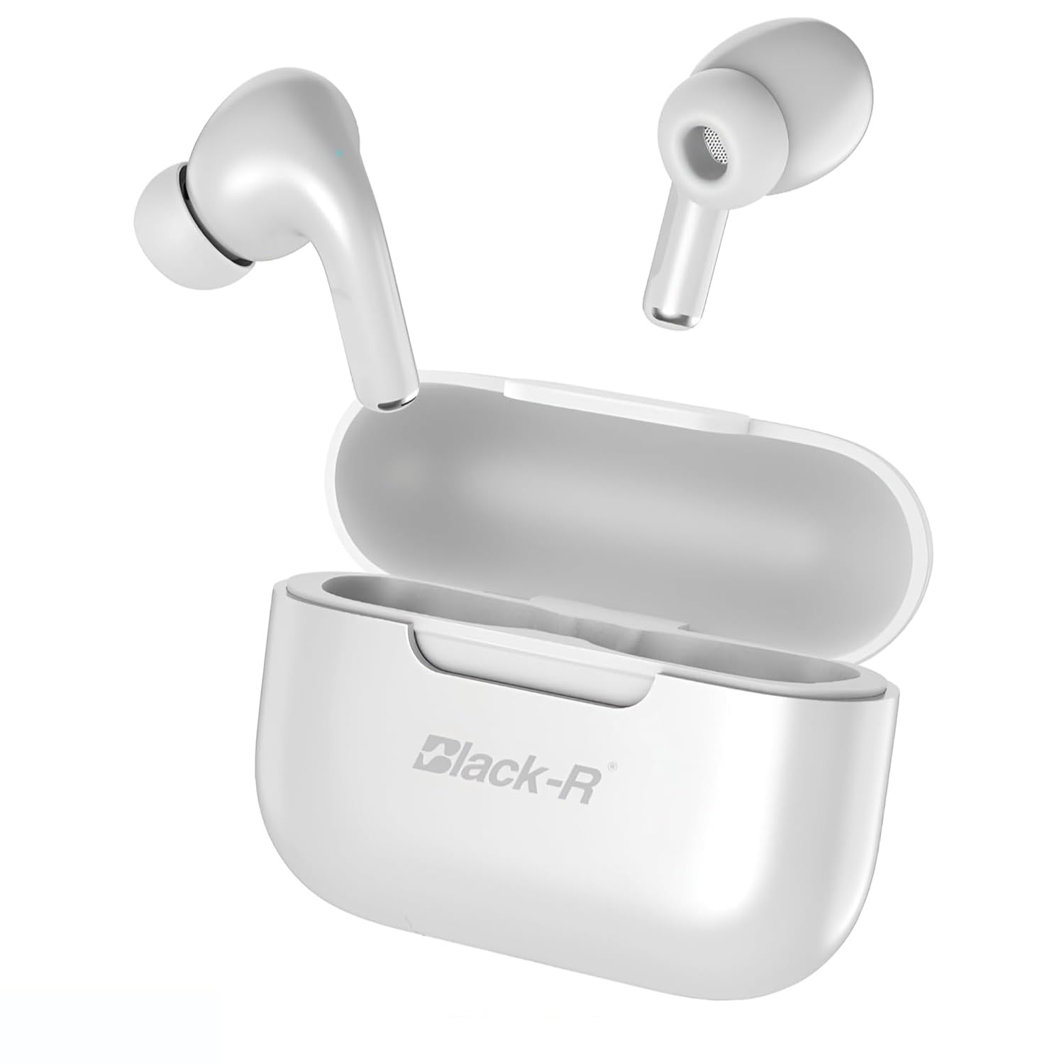 Black-R Truly Wireless Bluetooth in Ear Earbuds with Active Noise Cancellation Buds, Bombastic Bass, Type C Fast Charging, 4Mics for Calling, v5.4 Bluetooth TWS, Wireless Earphones with mic, White