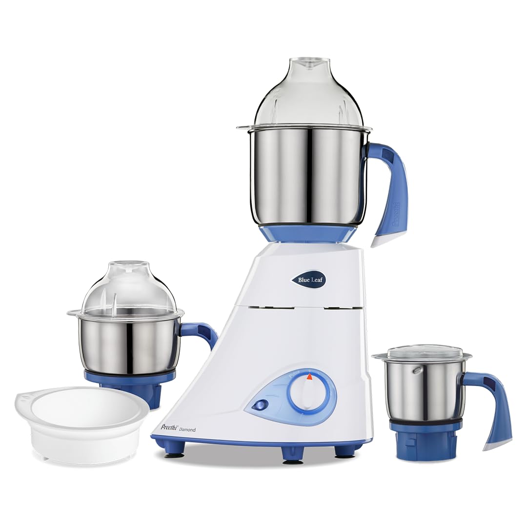 Preethi Diamond 750 Watts Mixer Grinder, 3 Jars (Sta...