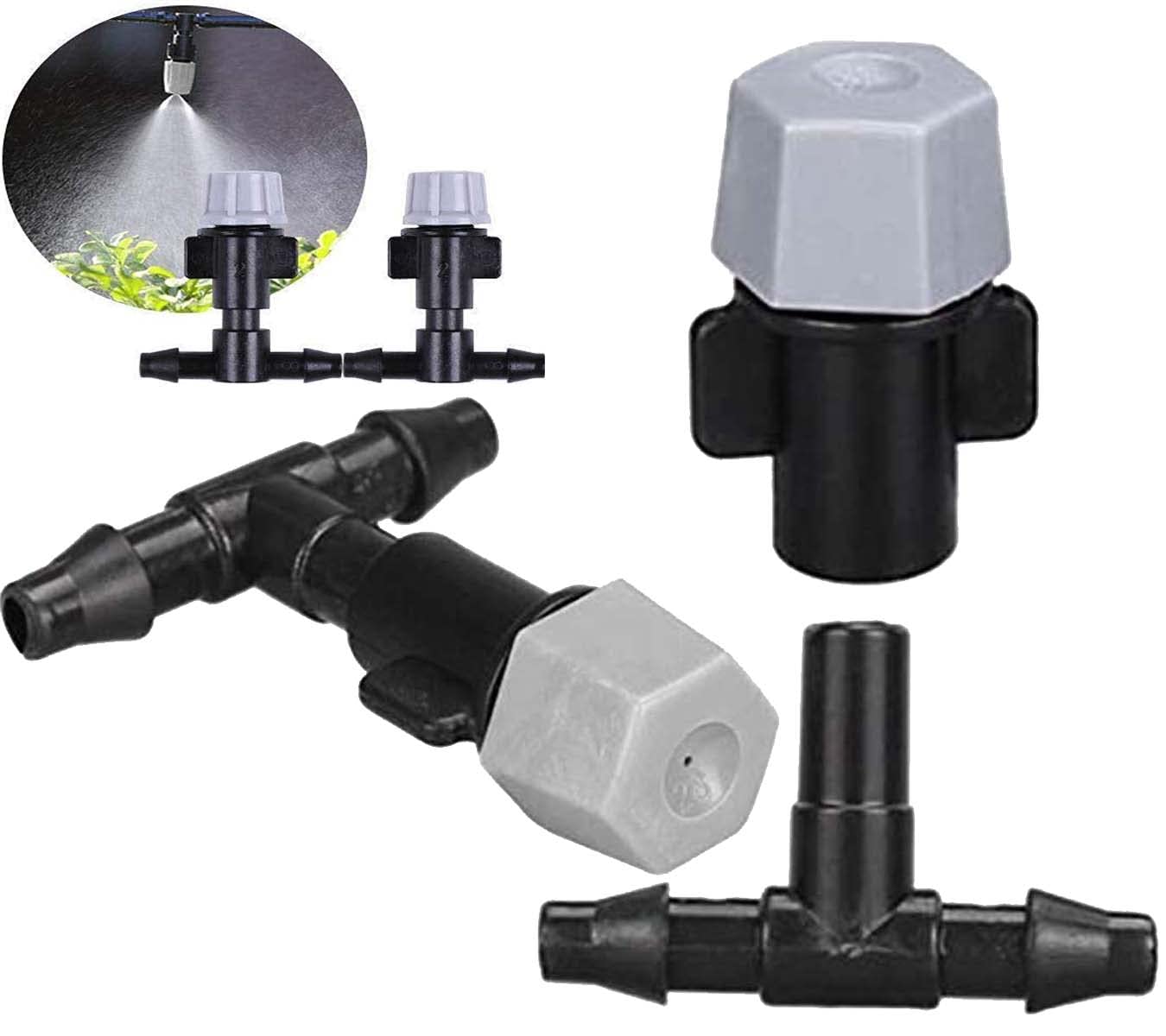 DIY Crafts 5x, Grey+T/Tee, Grey Misting for Fan Misting Kit Convert Connects Fan Water Mister Cooling Patio Breeze Misting Heat Down Umbrella,Patio,Pergola,Vestibule Lawn,Pat (5x, Grey+T/Tee)