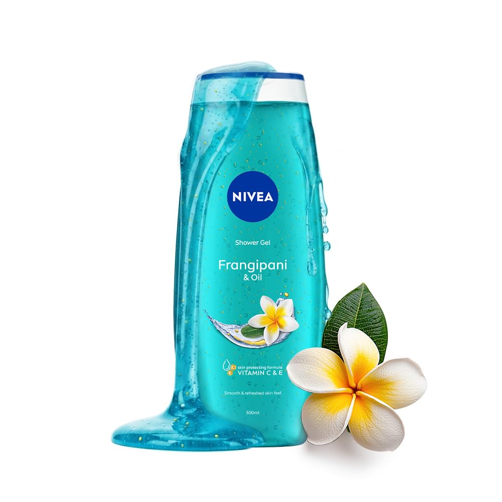 NIVEA Frangipani and oil 500ml Body Wash | Shower Gel with Frangipani and Care Oil | Pure Glycerin for Instant Soft & Summer Fresh Skin | Microplastic Free | Clean, Healthy & Moisturized Skin