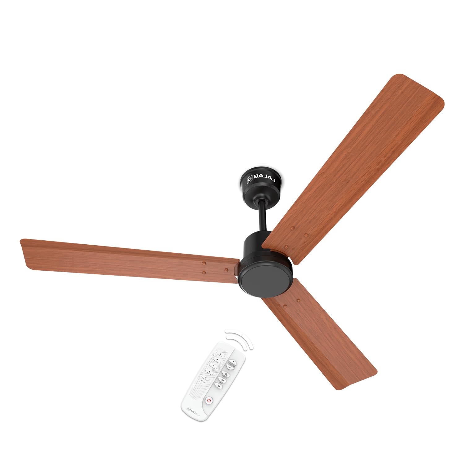 Bajaj Classico Sleek Plus 5S 1200MM (48”) BLDC Ceiling Fan with Remote BEE 5 Star Rated Energy Efficient Power Saving Sleek Compact Design High Air Delivery 2-Year Warranty Maple Wood