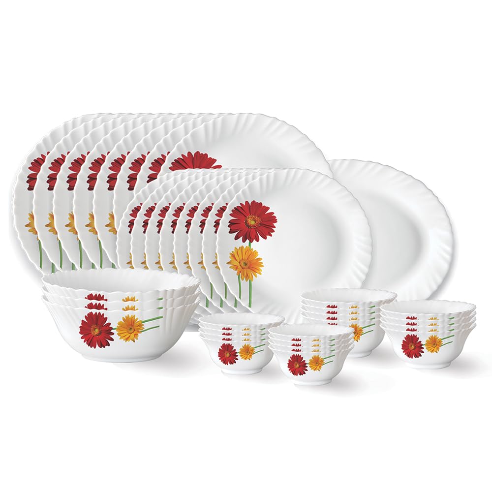 Larah by Borosil Opalware Dinner Set of 36 Pieces