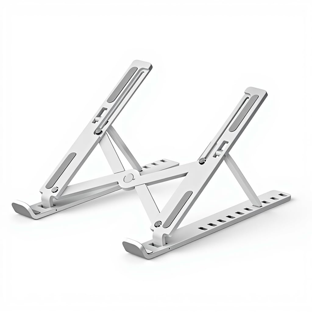 SNAPPSY Cross-Border Laptop Bracket N3 Folding Lifting Cooling Base Adjustable 10‚ Gear Positioning for Enhanced Heat Dissipation 28cm Plastic Stand ‚ Portable for Desktop Tablet Use