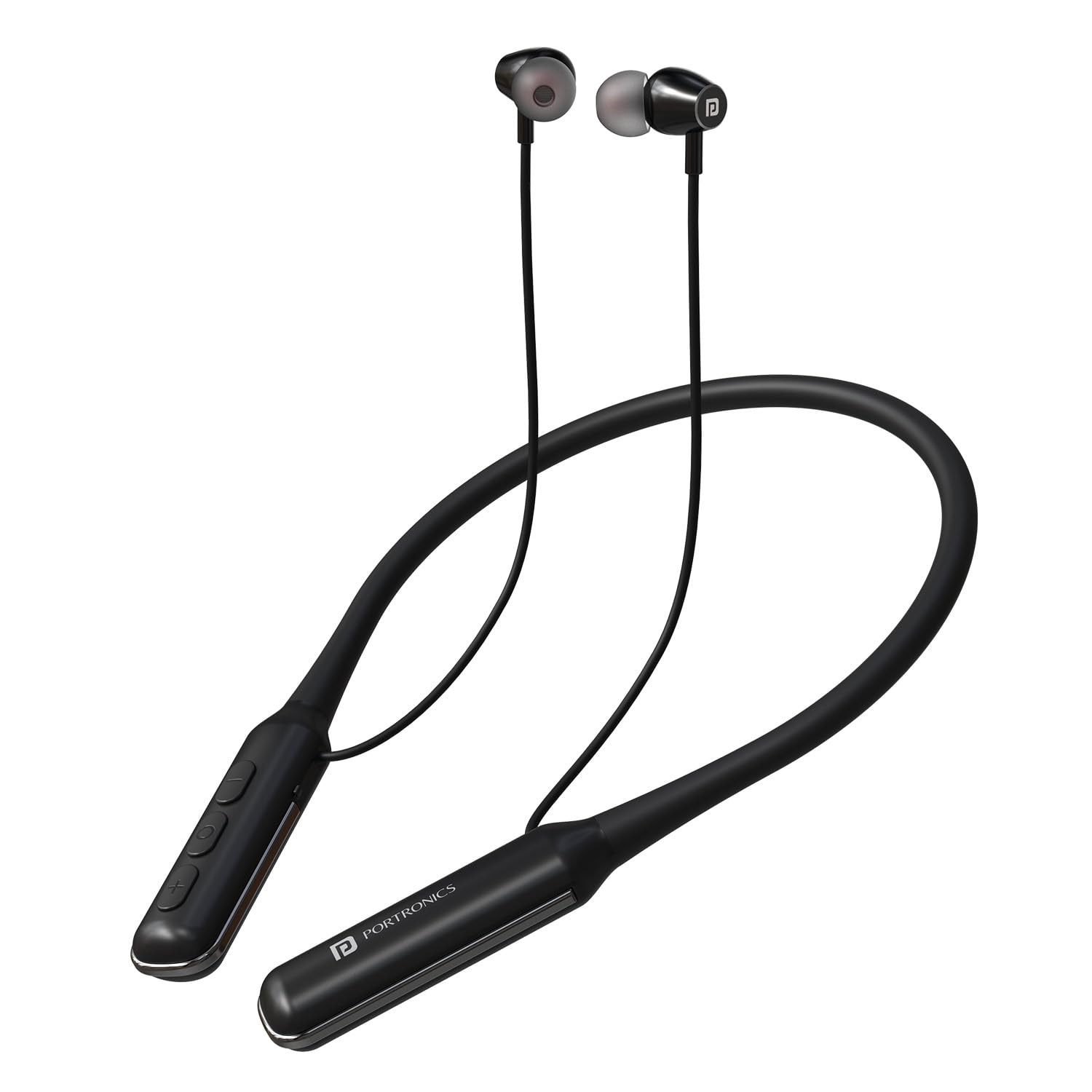 Portronics Harmonics 250 Wireless Bluetooth Headset with Long Lasting 60 Hrs Playtime, Smart Voice Assistant, Dual Pairing, Sweat & Splash Proof, Best for Gaming, Running, Workout(Black)
