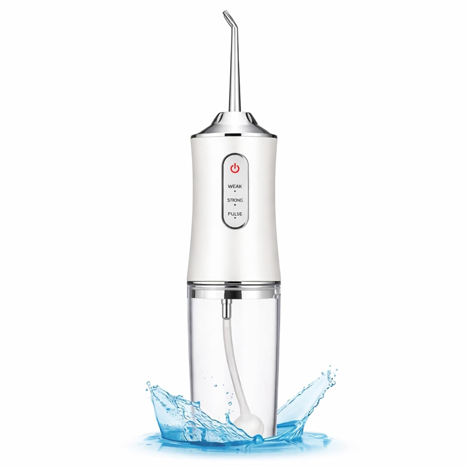 VOCO Portable Water Flosser for Teeth | Oral Care Water Jet Flosser with Pressure Control and Water Tank | Rechargeable (White)