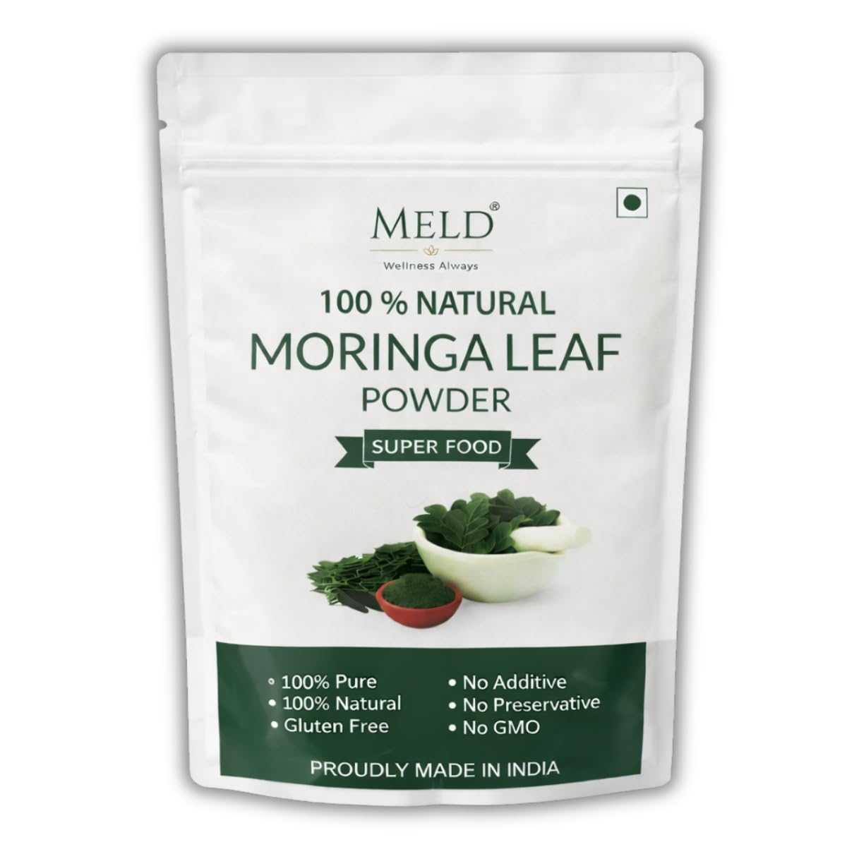 MELD Moringa Powder 100g 100% Pure & Natural Rich in Iron & Antioxidants Supports Immunity, Energy & Hair Skin Herbal Superfood Vegan, No Additives