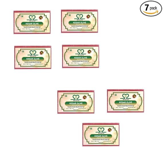 Keshar Olive Bathing Soap - Pack of 7 pcs (7 x 125 g)