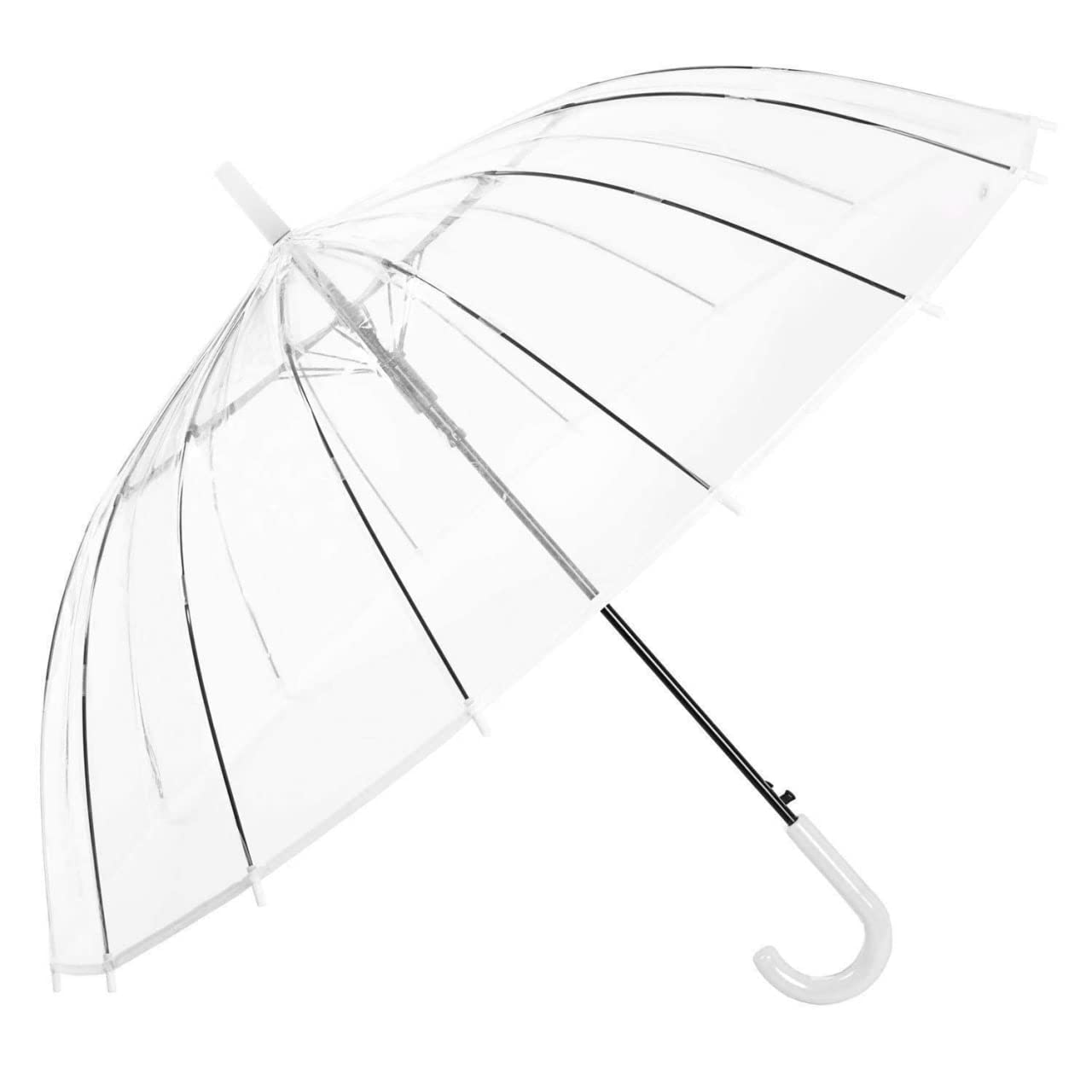 Transparent Umbrella | Durable Wind-Resistant Umbrella | maximum rain coverage umbrella | With A Ling Handle (Pack Of 1).