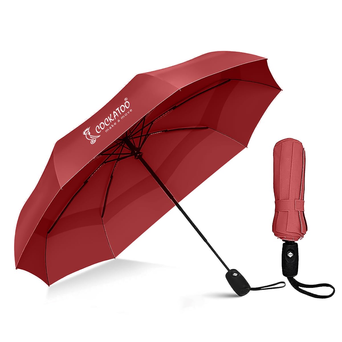 Cockatoo Rain-Guard Automatic Umbrella With 8 Ribs, Material- Polyponee, Umbrella For Women & Men, With Auto Open-Close Button