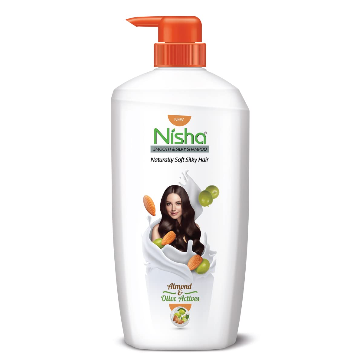 Nisha Almond & Olive Actives Shampoo For Smooth Soft Silky Hair, 650 ML