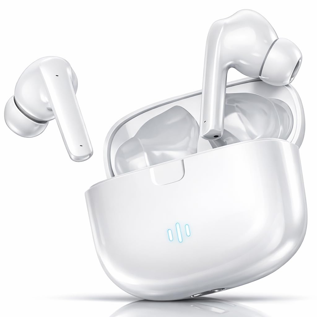 Phantom Truly Wireless Earbuds TWS | ~32dB ANC & Transparency Mode | Upto 40Hrs Playtime | Bluetooth V5.4 | Quad Mics with AI-ENC | 40ms Low Latency Gaming | Breathing LED Lights (White)