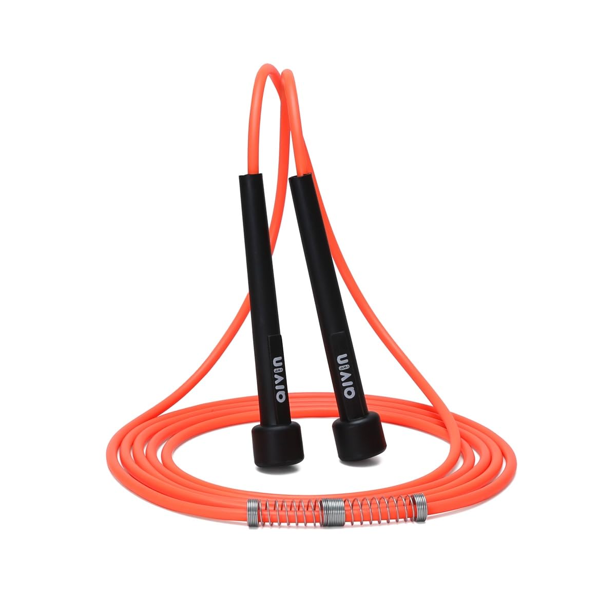 Aivin Trend Lightweight Mat PVC Jump Rope for Fitness & Exercise with Plastic Handles Tangle-Free Skipping Rope for Gym, Cardio & Endurance Training Jumping Rope for Men & Women (Orange)