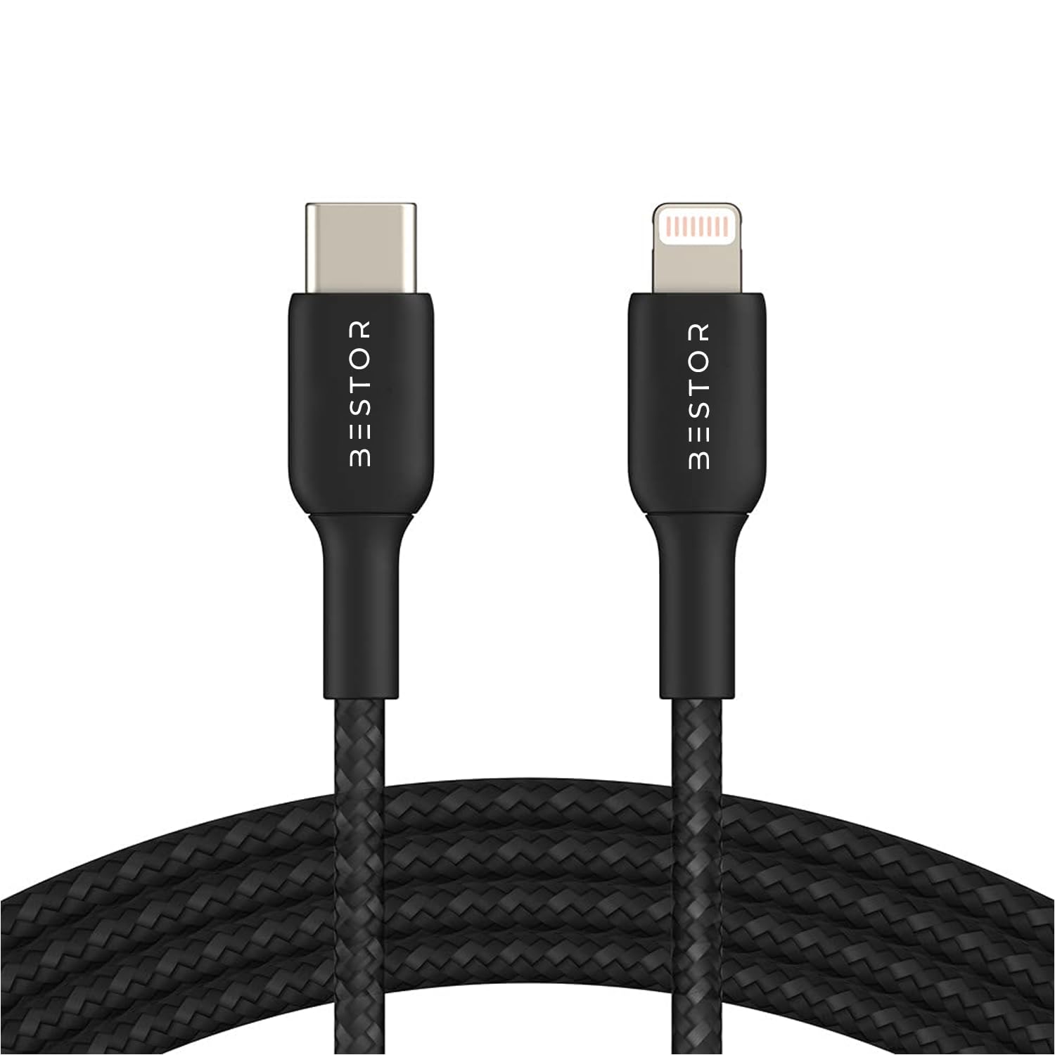 BESTOR Type-C to 8 pin Cable 27W Rapid Charging, 480Mbps Data Sync Compatible with iPhone, iPad, MacBook, iMac, and AirPods (1.2Meter)