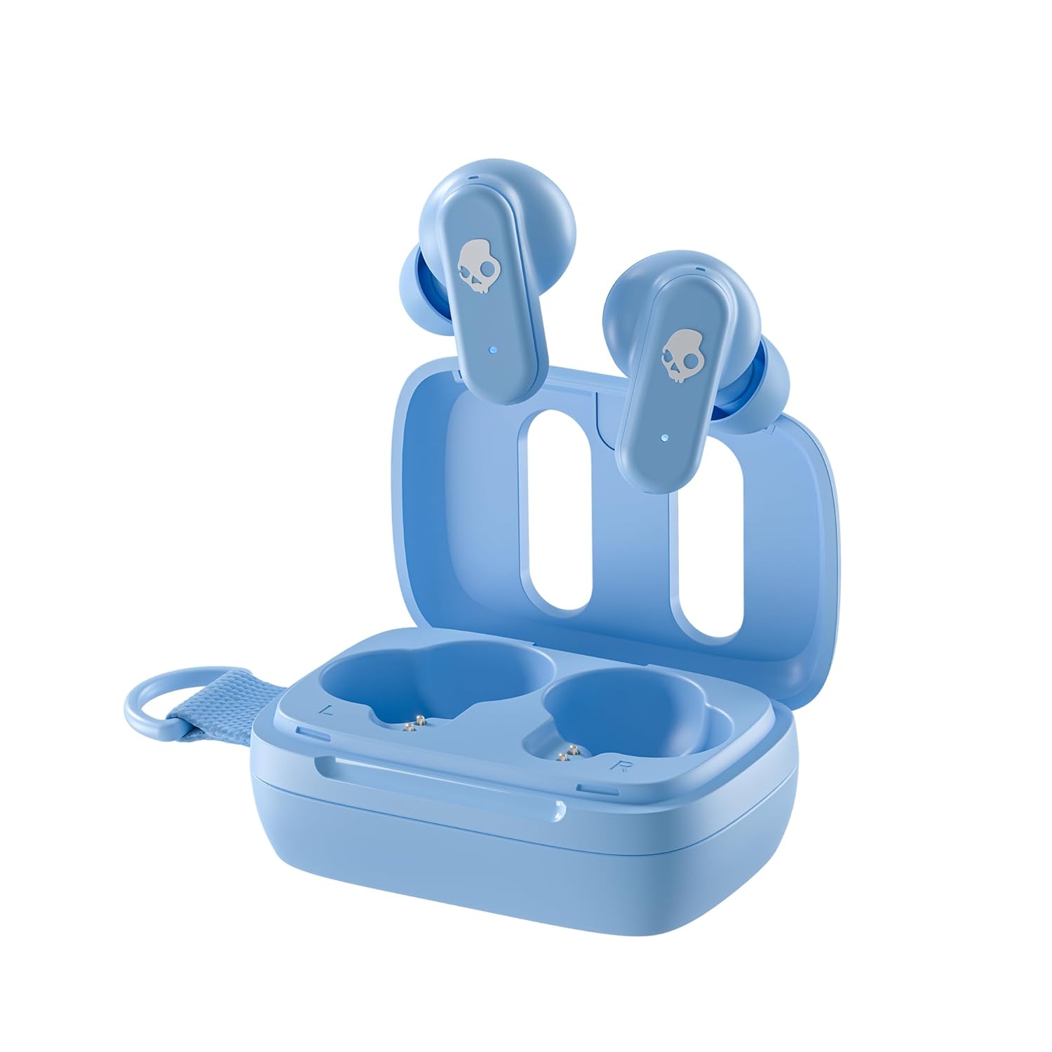 Skullcandy Dime 3 True Wireless Earbuds | Multipoint Bluetooth Pairing, 20-Hour Battery Life, Built-in Mic, Auto Connect | Compatible with iPhone & Android – Preppy Blue