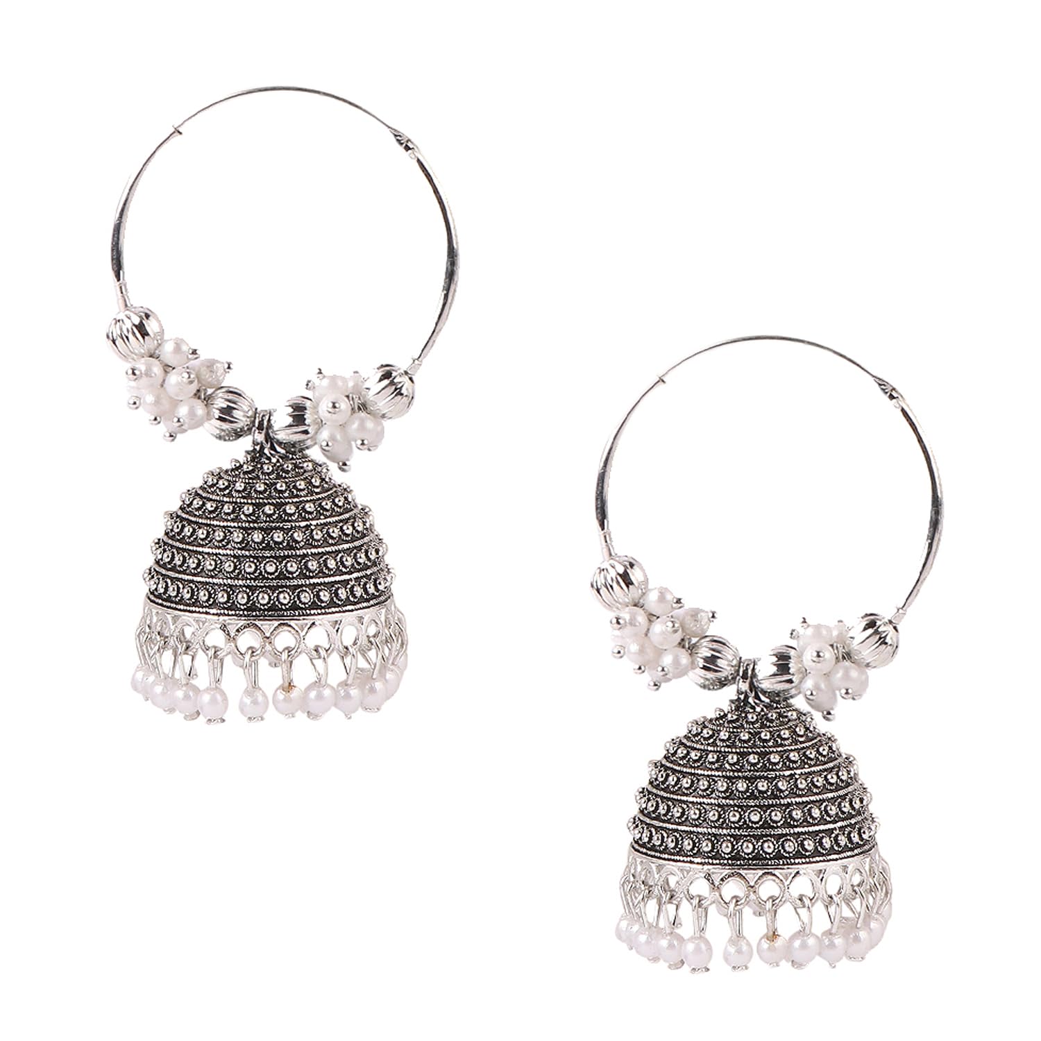 Traditonal Ethnic Gold Platted Dome Shaped Jhumka Earrings For Women - ER004-
