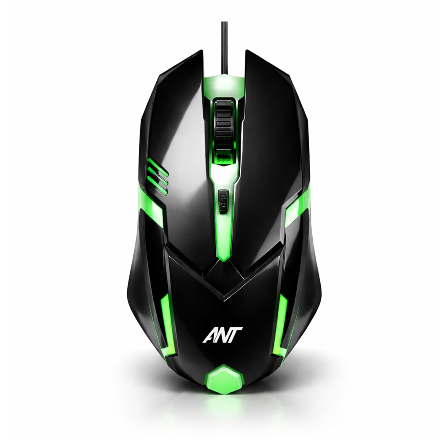 Ant Globe 12 Wired Optical Gaming Mouse - 2400 DPI High-Precision Sensor, Multicolour RGB Backlight, 4 Responsive Buttons, Ergonomic Lightweight Design for PC, Mac, Laptop & Desktop (Black)