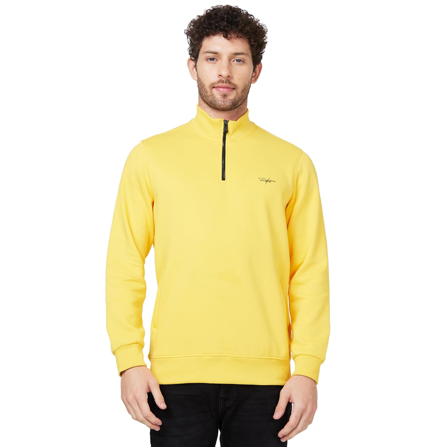 Spykar Blended High Neck Full Sleeve Sweatshirt for Men